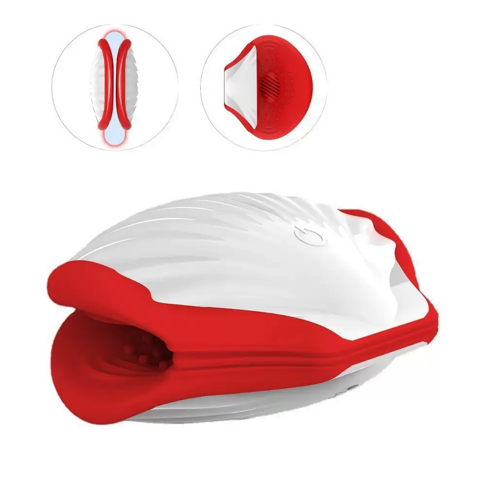 Shell trainer 10 frequency squeezing vibration clip suction airplane cup touch male masturbation adult sex toy