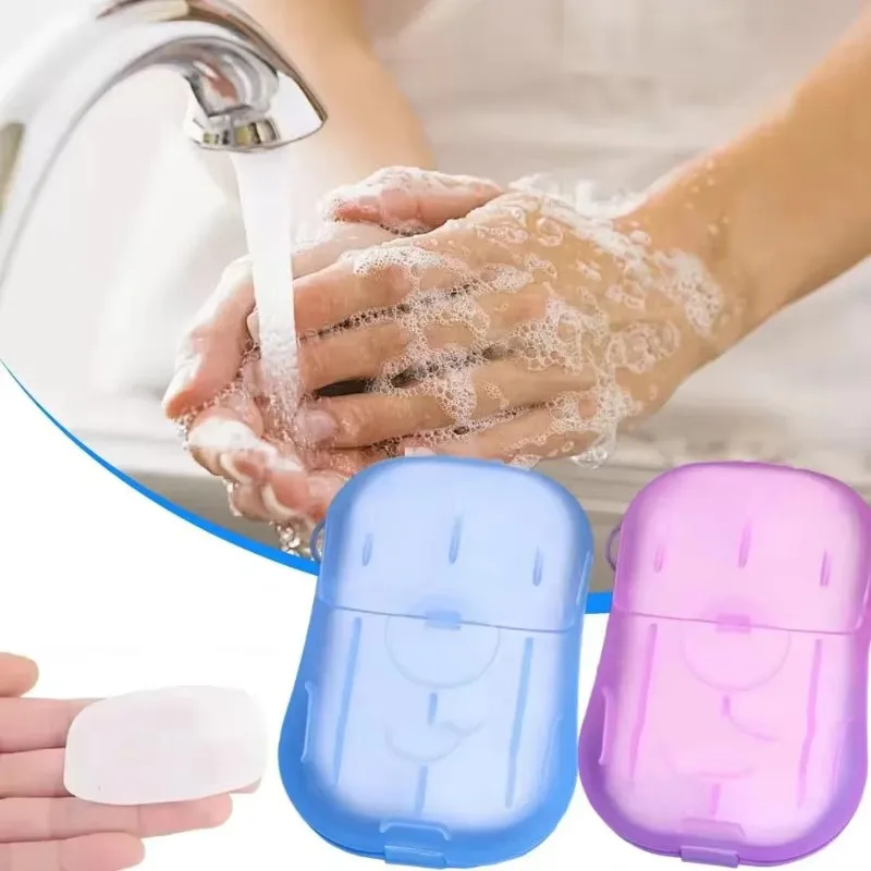 2/4box Travel Soap Paper Disposable Boxe Mini Sheet Soap Washing Hand Kitchen Hand Bath Clean Scented Mini Paper Slice Soap