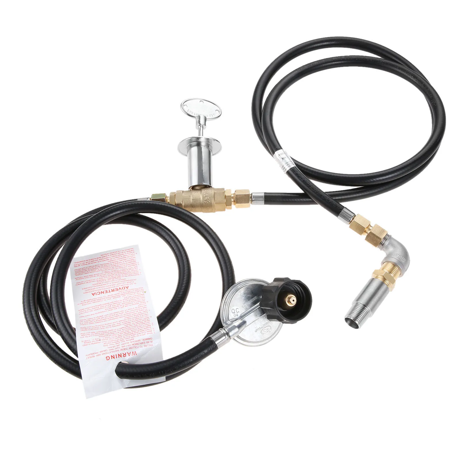 9pcs/set Propane Burner Control Sytem Regulator Brass Control Valve fits Outdoor Fire Pit Fireplace with 12\