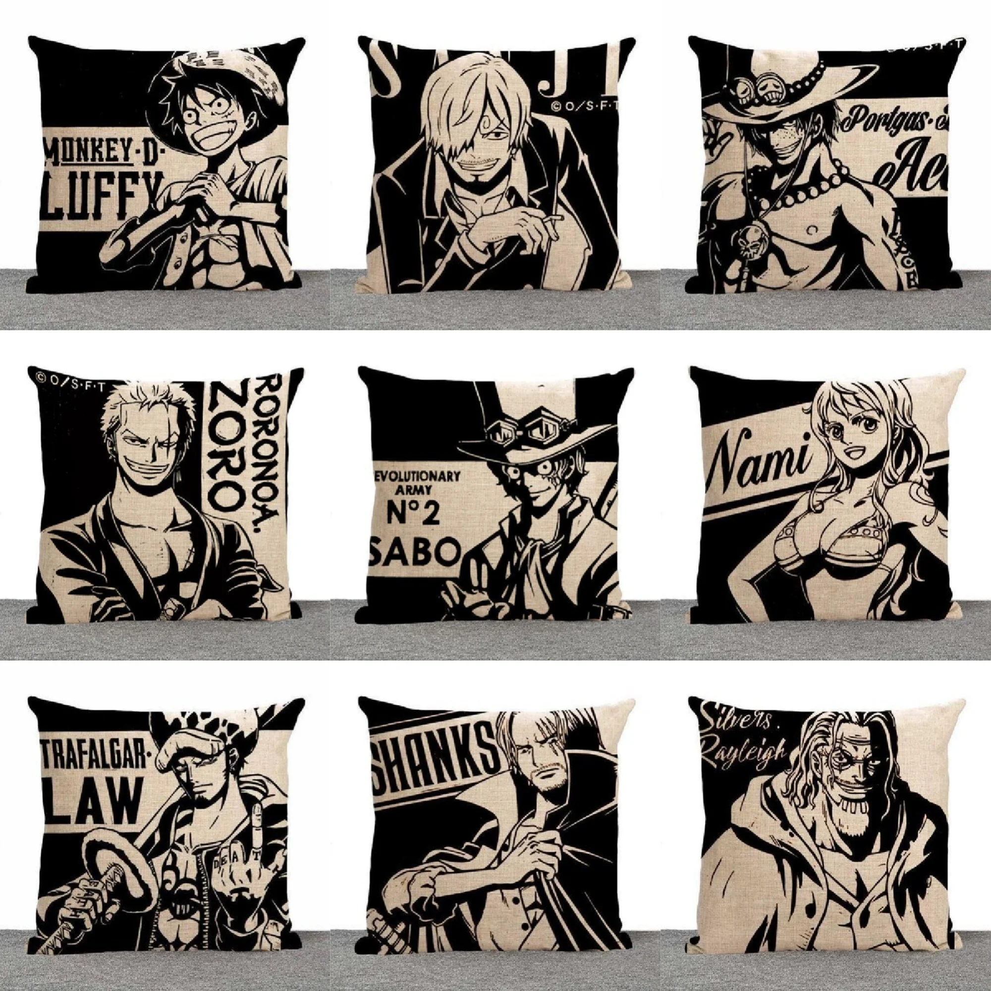 40Cm One Piece Luffy Roronoa Zoro Pillow Shanks Rayleigh Sofa Pillow Cushion Car Pillow Includes Pillow Core Holiday Gift Toys