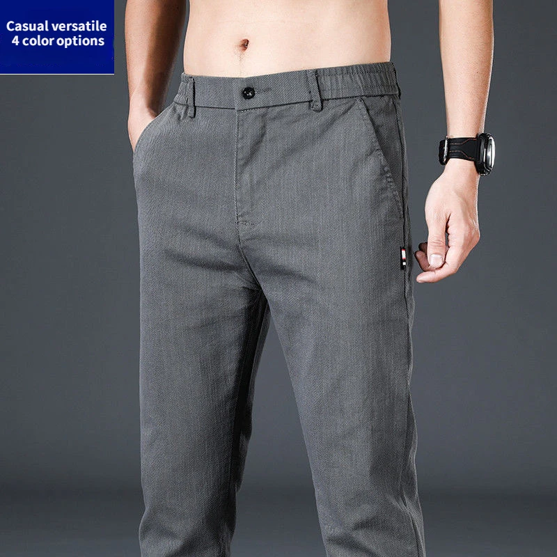 

High Quality Men's Clothing Spring Summer Thin Casual Pants Elastic Waist Trousers Male Fashion Loose Straight Long Jeans Cotton