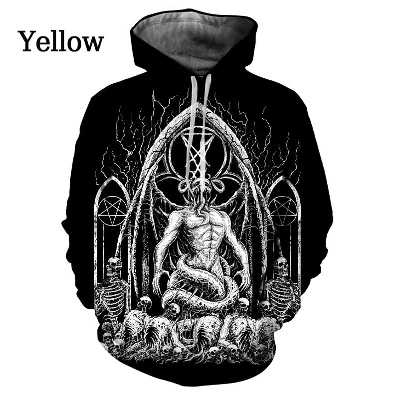 Gothic Demon Graphic 3D Print Hoodie Gothic Satan Hoodies Hip Hop Men/Women Sweatshirt Pullover