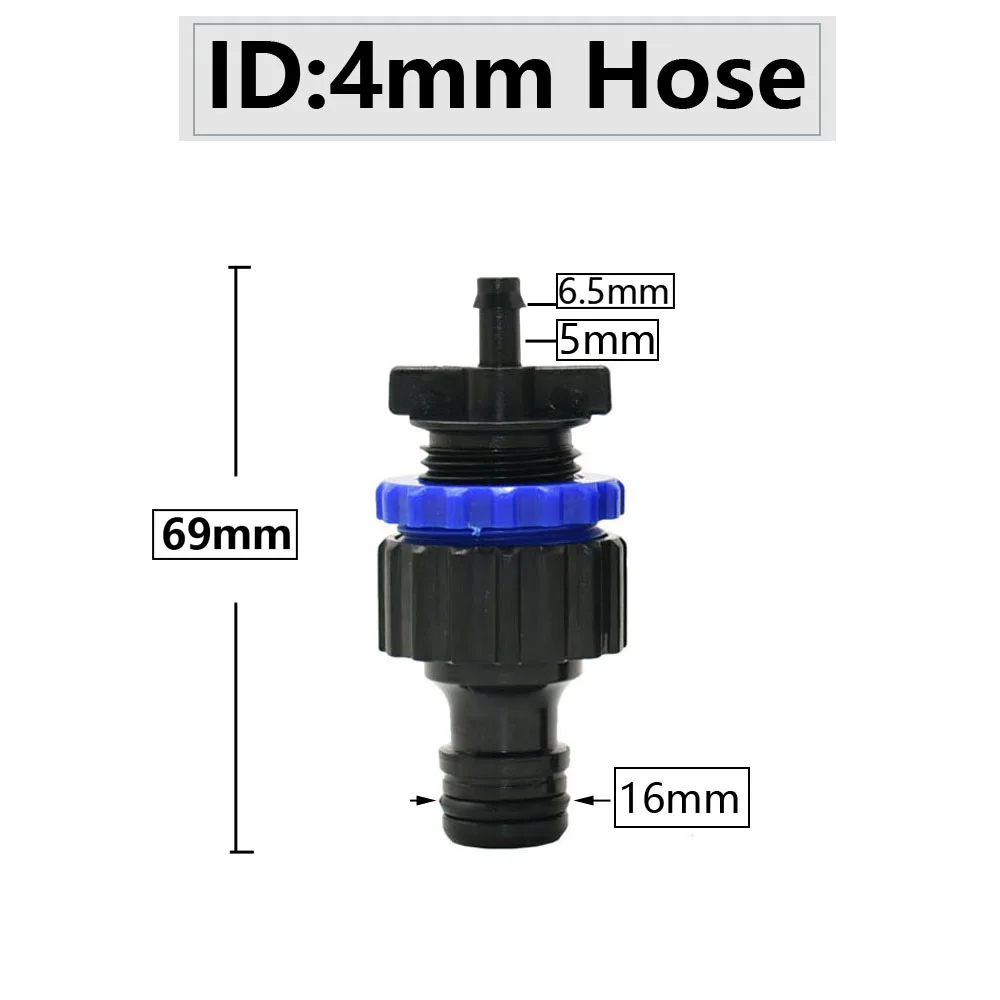 4/8/16/20/25/32mm Garden Hose Barb Connector Fitting With 16mm Nipple Quick Connector Pe Tube Coupler Irrigation Joint