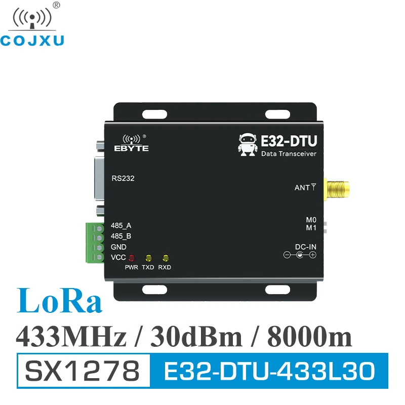 SX1278 433 МГц беспроводной модем Lora RS232 SMA-K 30 дБм 8 км большой диапазон Cojxu E32-DTU(433L30)-V8 приемопередатчик данных