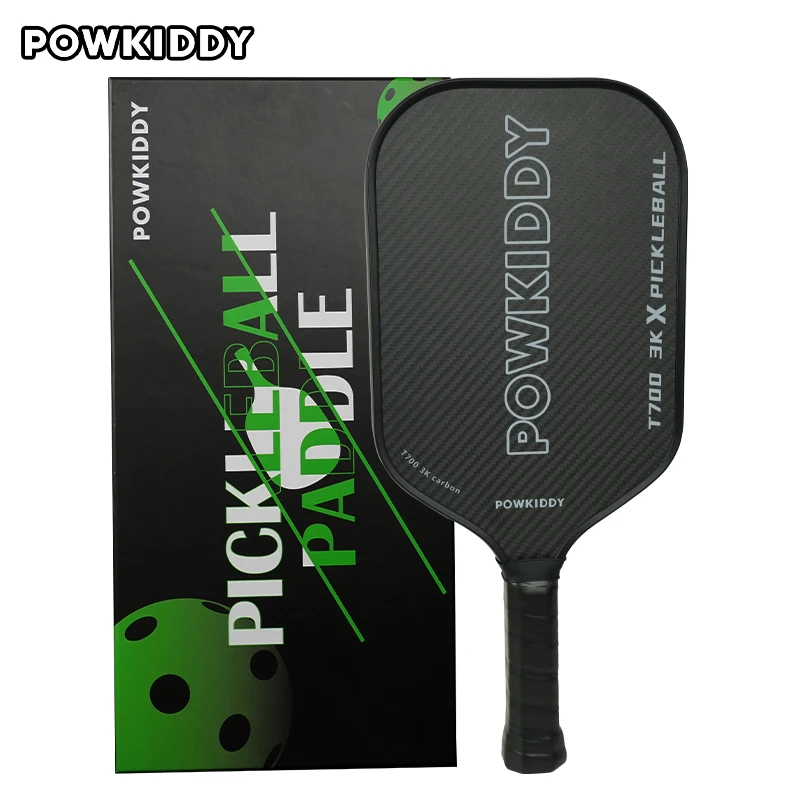 

POWKIDDY Pickleball paddle racket, carbon fiber beginner gift, designed specifically for grip and stability