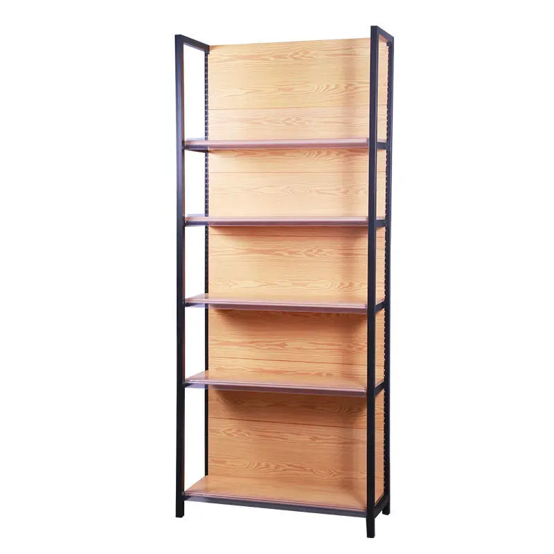 Custom Wood Grain Supermarket Shelves Storage Racks Multi-layer Store Stationery Store Small Shop Convenience Store Shelves