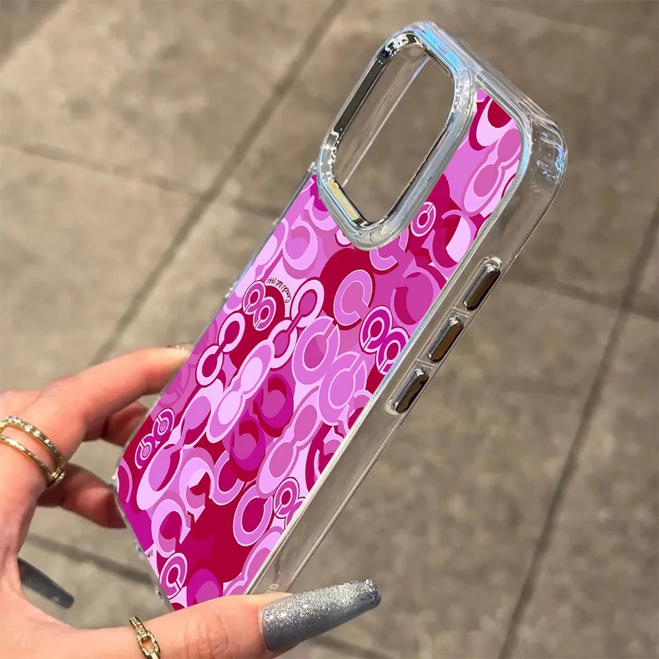 Funda transparente con cerezas C-Coach-s para iPhone 17e 17 16e 16 15 14 13 12 11 mini Pro Max X XR XSMAX 8 7 Air Plus 6