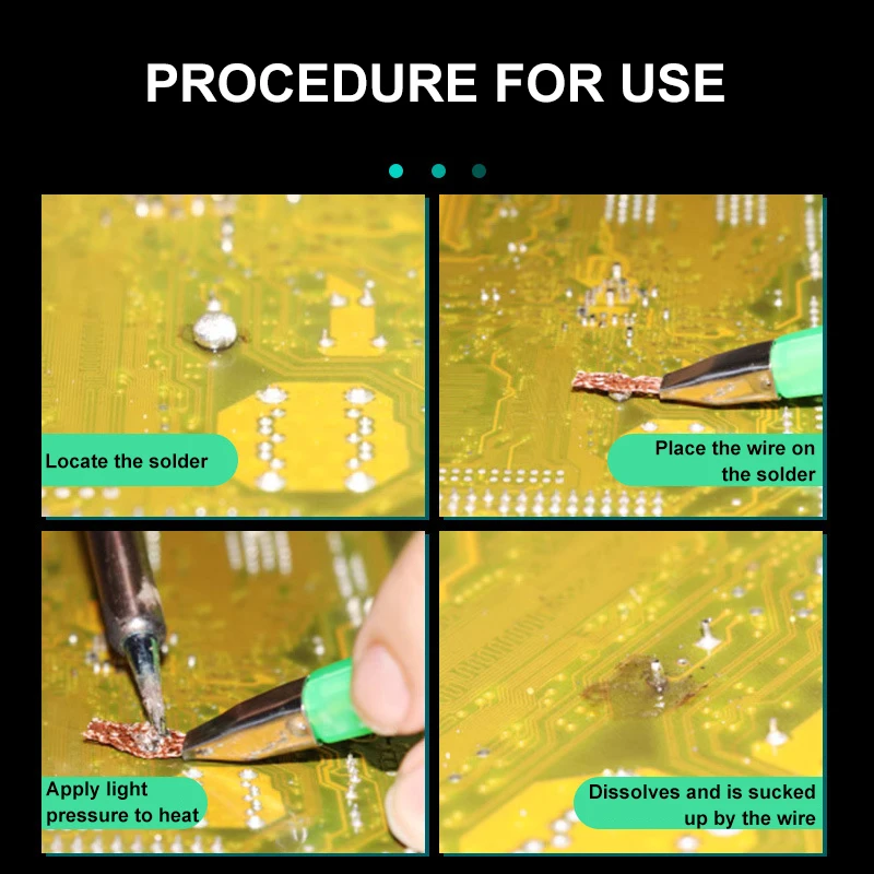 Copper Desoldering Wick Anti-scald Pure Copper Soldering Wick Wire Solder Removal for Electrical Components