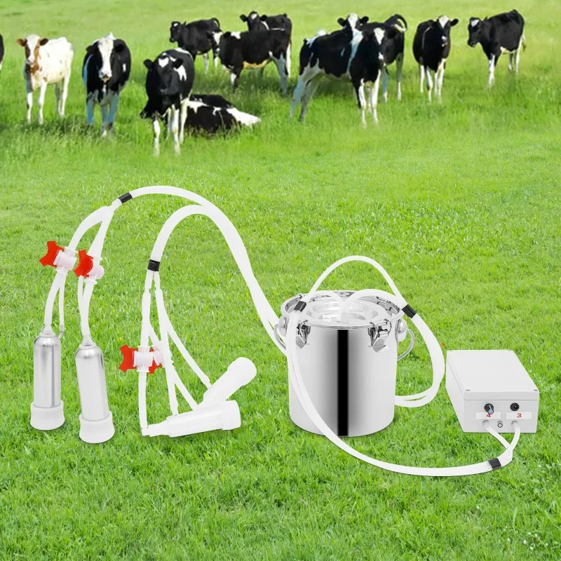 5L/10L Electric Cow Milking Machine Speed Pulsating Vacuum Pump Food Grade Stainless Steel Milk Bucket