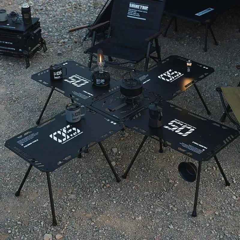 Shinetrip Outdoor Camping Foldable Lightweight Tactical Aluminum Table SetAdjustment Table  Portable Liftable Alloy Tactical