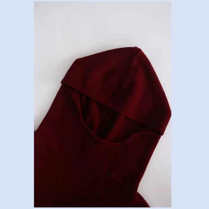 TT 패셔너블한 하이넥 후드 100% 선별된 면 울 니트 레이어드 베스트