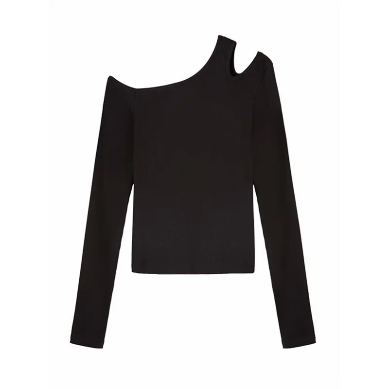 

Off Shoulder T-Shirt Womens Tops Sexys Long Sleeve Winter Elegant Slim Fitted Regular Version Female Ladies Cozy Warm Soft Girls