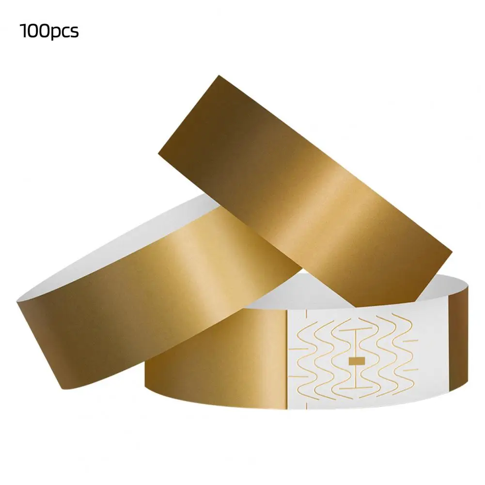 Braceletes sintéticos impermeáveis da impressão brilhante do papel, identificação descartável para eventos do divertimento, 100 PCes