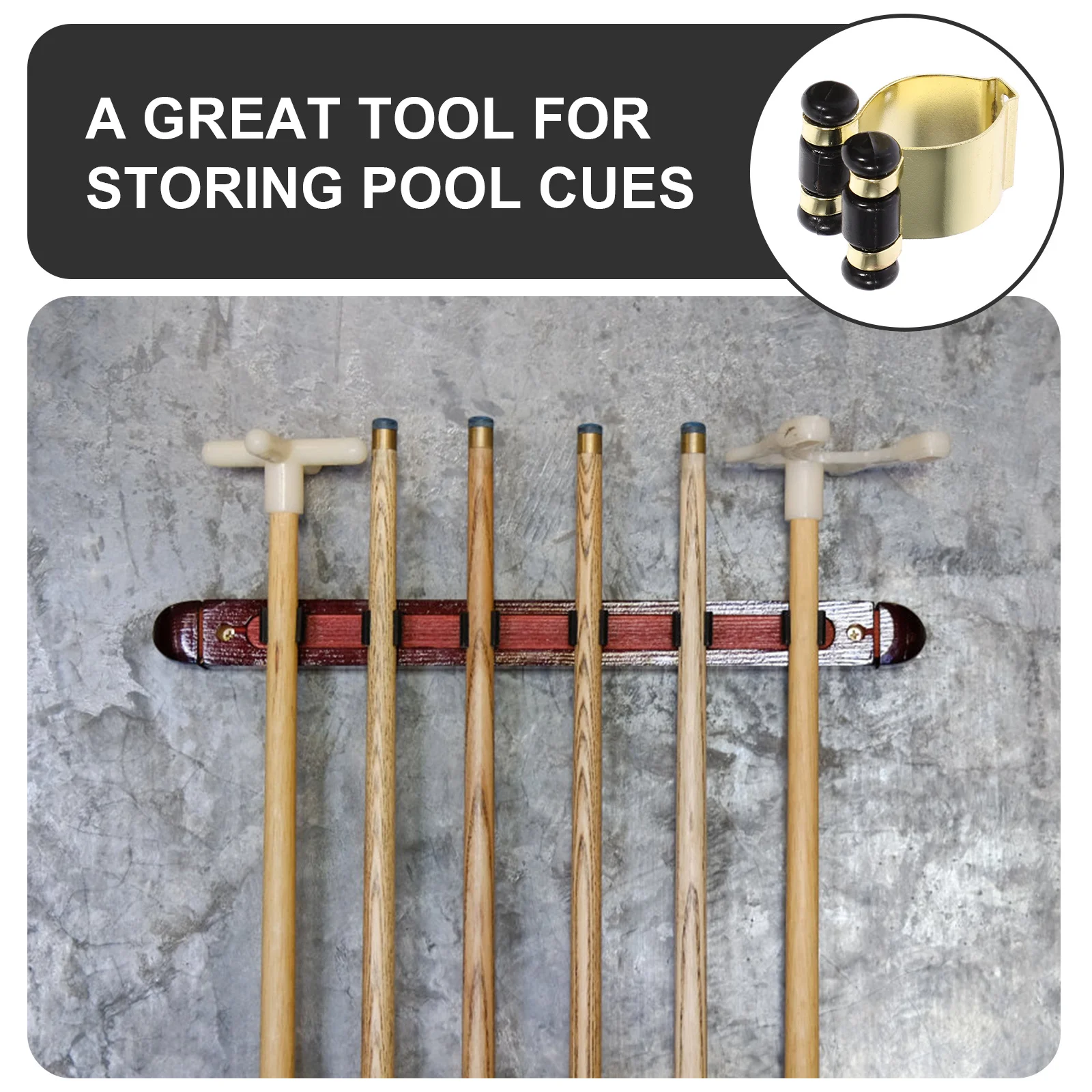 

2pcs Metal Rod Clamp Wall Mount For Pool Cue Holder Fishing Rod Storage Rack Durable Billiard Cue Stand Smooth No Burrs Easy