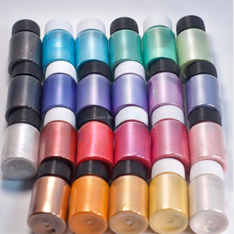 10g/ Bottle 21 Color Ultra Light Clay Very Fine Metal Color Pearlescent Powder  Polymer Clay Adjusting Color Pearlescent Powder