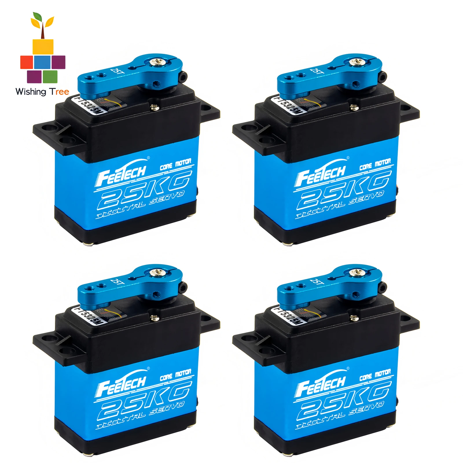 

4 комплекта Feetech FT5325M 25 кг цифровой сервопривод водонепроницаемый металлический мотор-редуктор для 1/8 1/10 RC автомобиль лодка робот