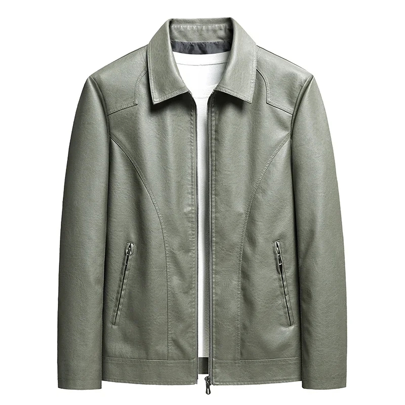 

Женская кожаная куртка, Мужская мотоциклетная куртка, облегающее Короткое Пальто, Куртки из искусственной кожи, Осеннее ветрозащитное кожаное пальто на молнии для мужчин