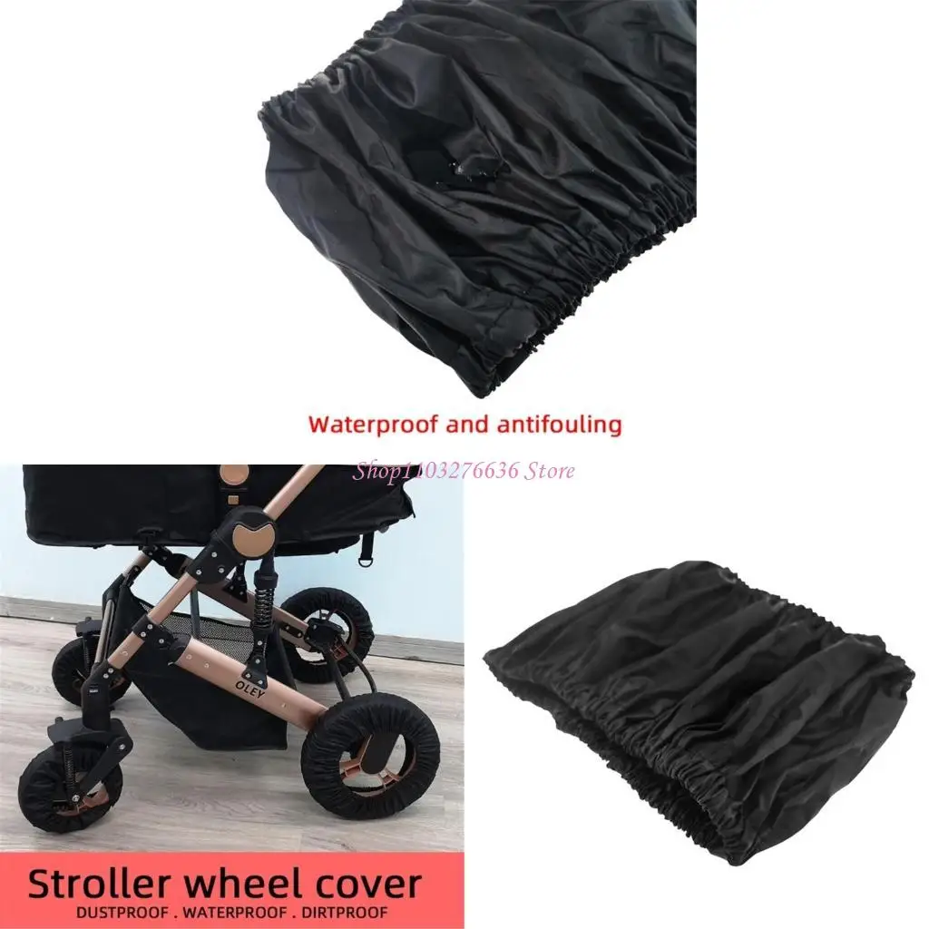 

R6FD 4-Unit Pram Wheel Case Protectors Enhances Stability Dustproof Protective Sleeve