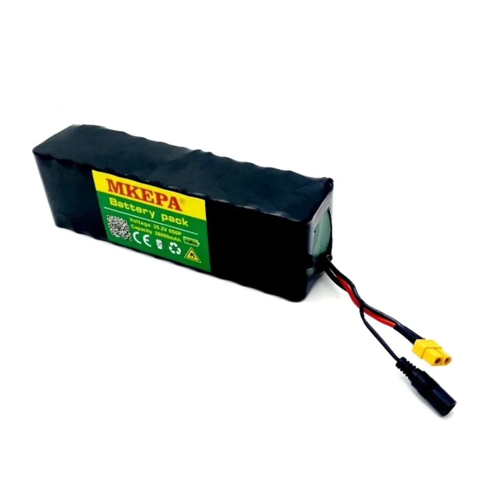 MKEPA 25.2V 18650 lithium battery pack, 6S6P 28000mAh, suitable for electric motorcycles, scooters, wheelchairs, and 40ABMS