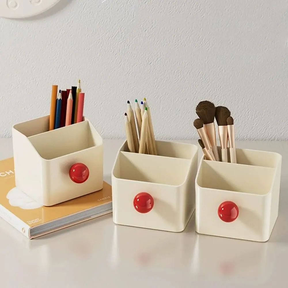 

Прочный креативный держатель для кистей для макияжа, кремовый стиль, милый держатель для ручек, портативное бытовое ведро для хранения кистей для макияжа, настольные аксессуары