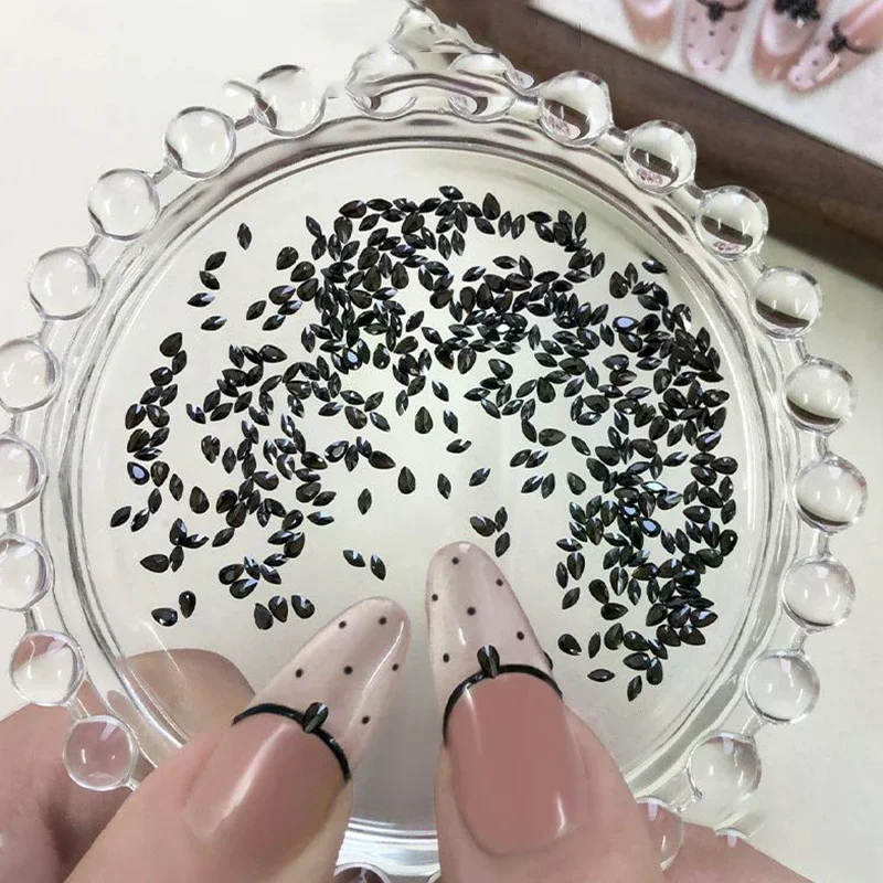 50pcs Teardrop Shape Mini Flat Bottom Diamond Nail Art Accessories Super Flash Mixed Crystal Rhinestone Nail Art Accessories