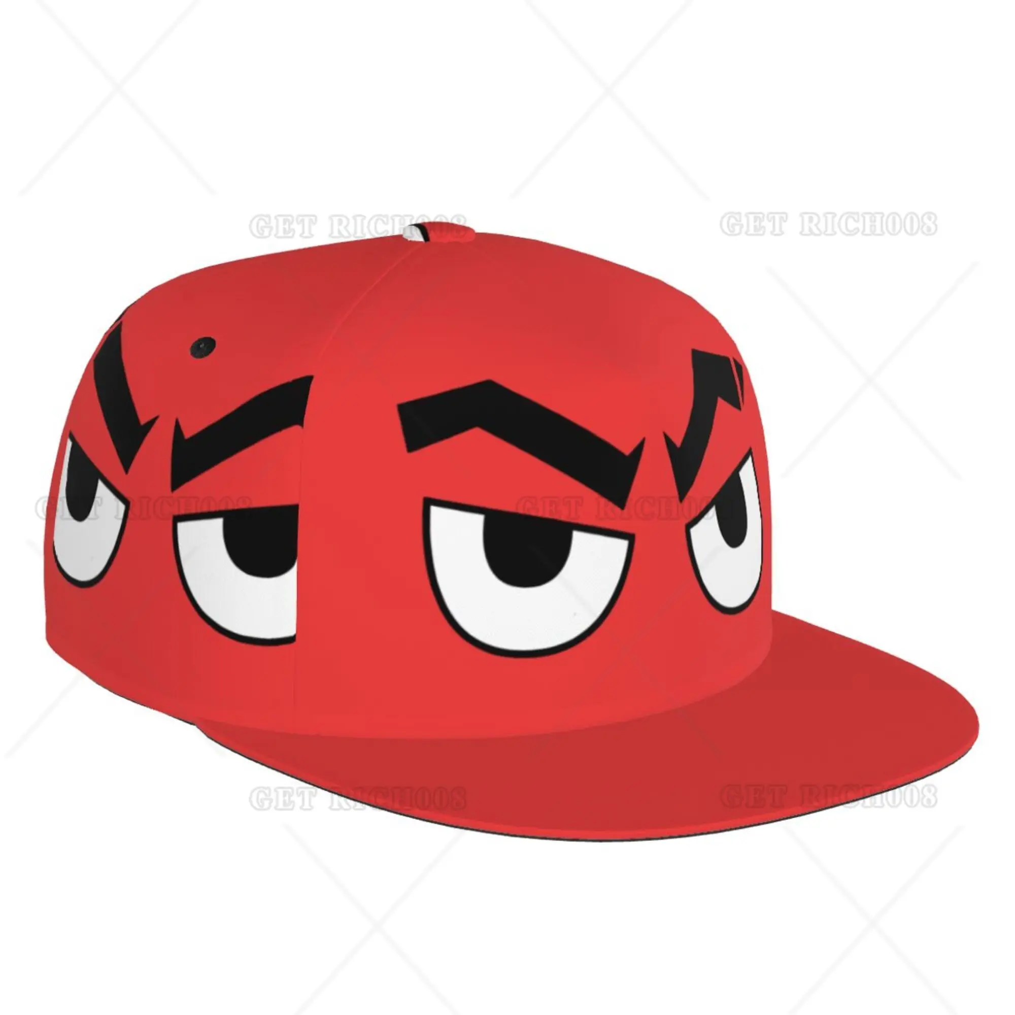 Red Angry Eyes Cartoon Baseball Cap Hiphop Sun Visor Men Women Rapper Adjustable Print One Size All Seasons