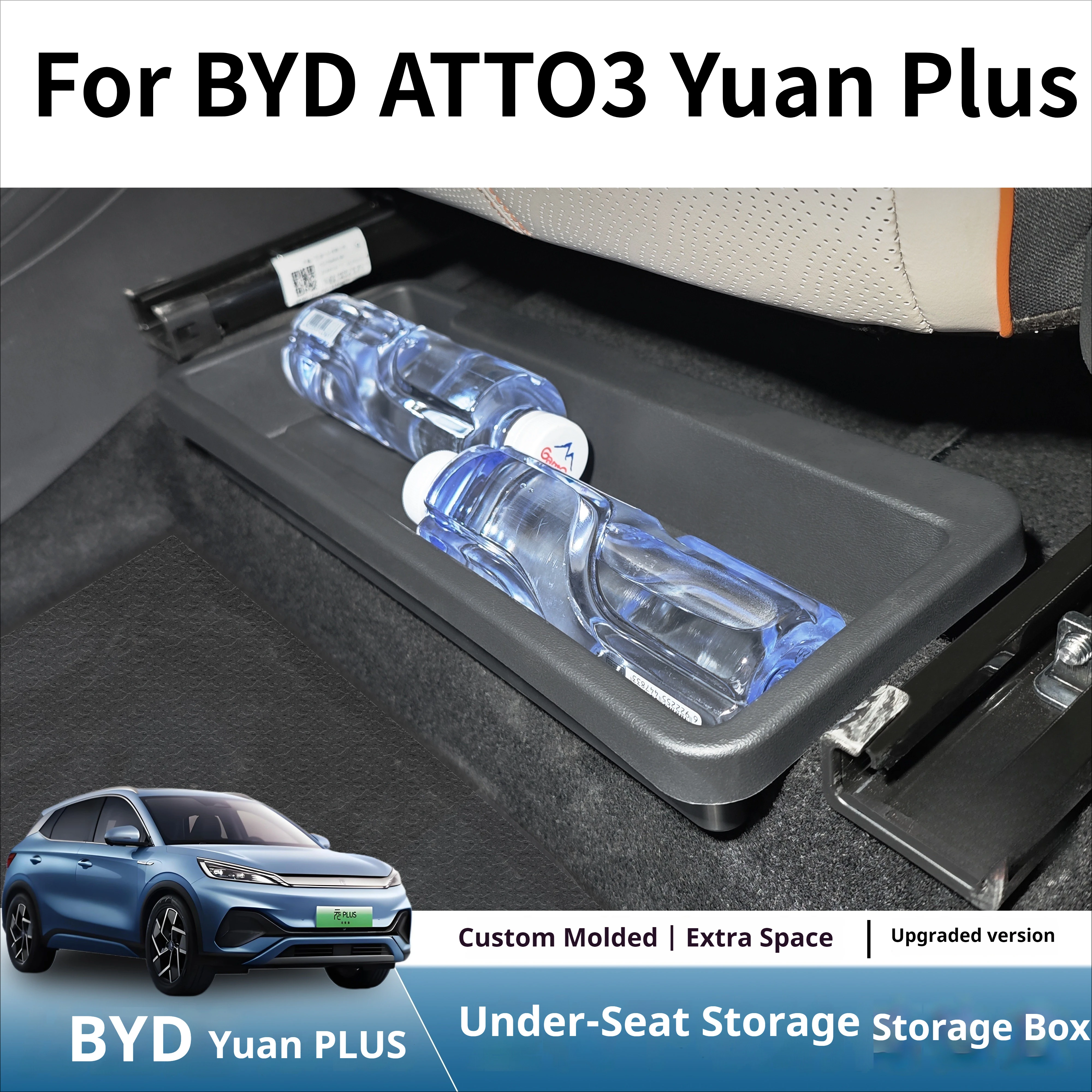 For BYD ATTO3 Yuan Plus Intelligent Driving Version Yuan Up Specialized Under Seat Storage Box Organizer Tidy Box Car Interior