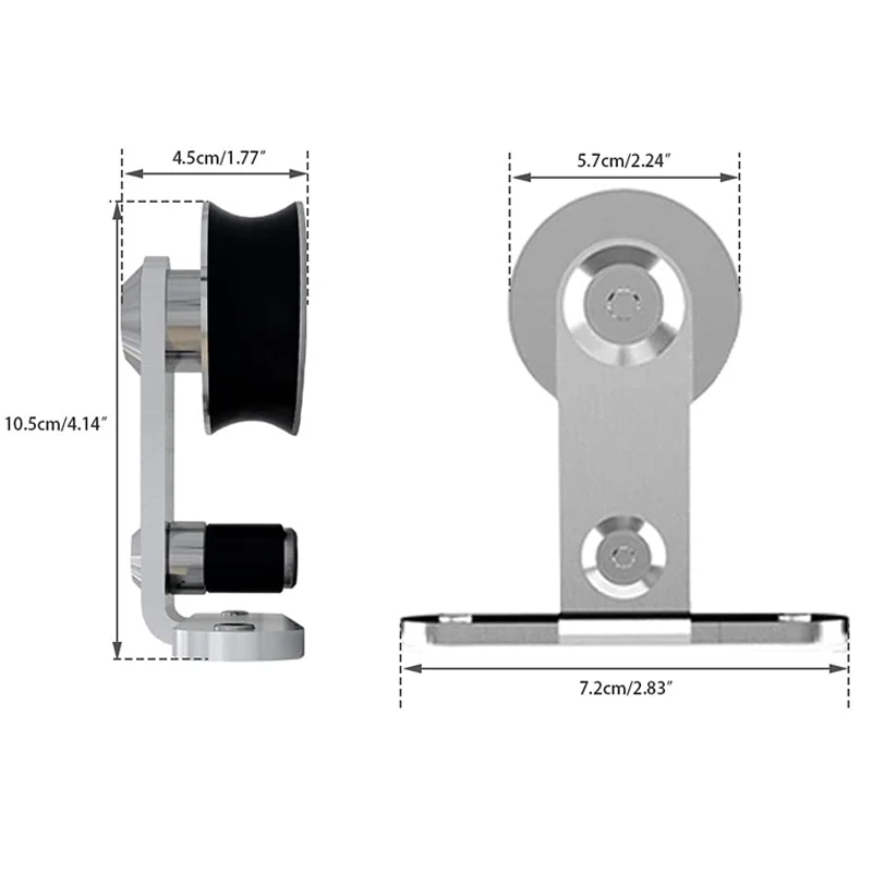 TSMST 6/6.6ft Sliding Door Accessories Kit Stainless Steel Sliding Door Accessories, Single Wood Door Rail Kit - Type T