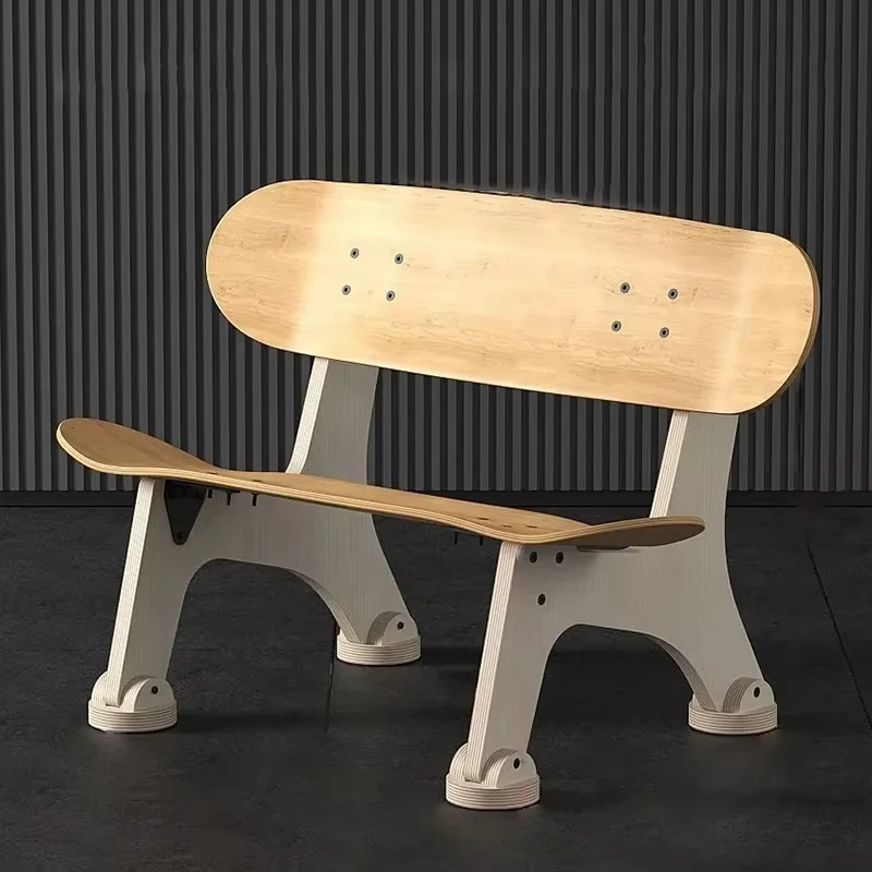 Creative Skateboard Chair Solid Wood Dining Chairs Kitchen Skateboard Bracket DIY Mini Chair Trendy Morden Decorative Furniture