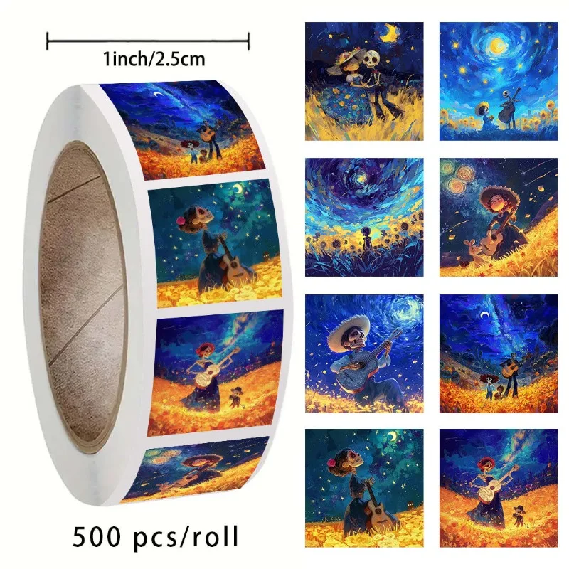 500 pezzi Disney Coco Scroll adesivi fai da te conto a mano decorazione arte semplice alta estetica cartone animato Anime decorazione del partito fornitori