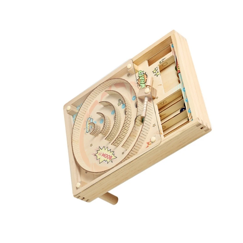 เด็กการศึกษาไม้ลูกกลิ้งหินอ่อนของเล่นเขาวงกตพร้อมส่วนประกอบที่ถอดออกได้ A2UB