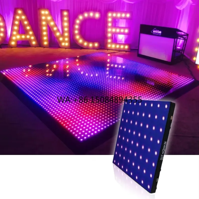 

New Item Interactive Dj Disco Portable Wireless Digital Lighting Star Led Pixel Dance Floor for Wedding Banquet Hire New York