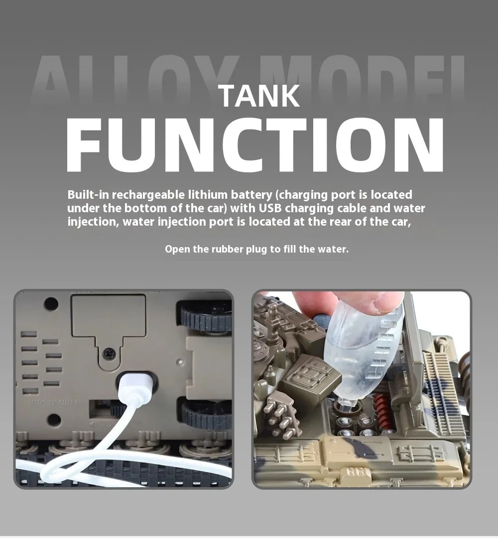 1:32 Schaal Tiger T-90 Spray Tank Model Speelgoed Metalen Diecast Miniatuur Militaire Voertuigen Geluid Licht Trek Speelgoed Cadeaus Voor Jongens