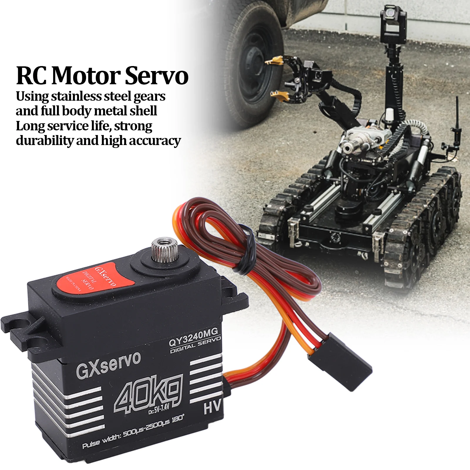 Metal Gear Motor Servo QY3240MG 40KG Digital Motor Servo High  Metal Gear Digital Servo for 1/8 1/10 RC Car RC Motor Servo