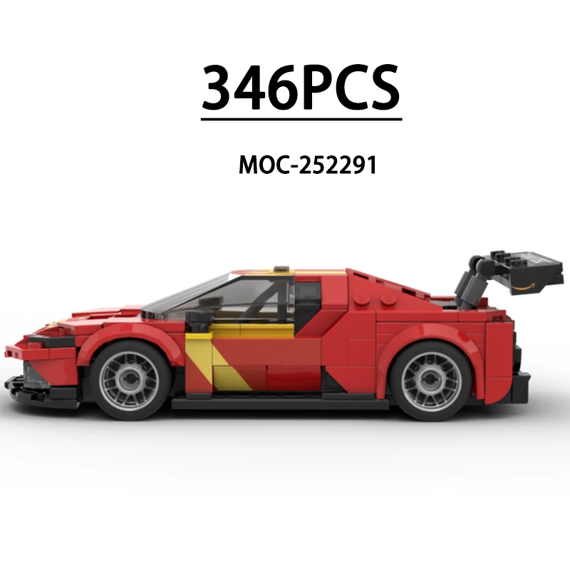 

MOC-252291 Building Block 296 GT3 Racing Car Assembly Model 346 Pieces Children's Birthday Gift Christmas and New Year Toy Gift