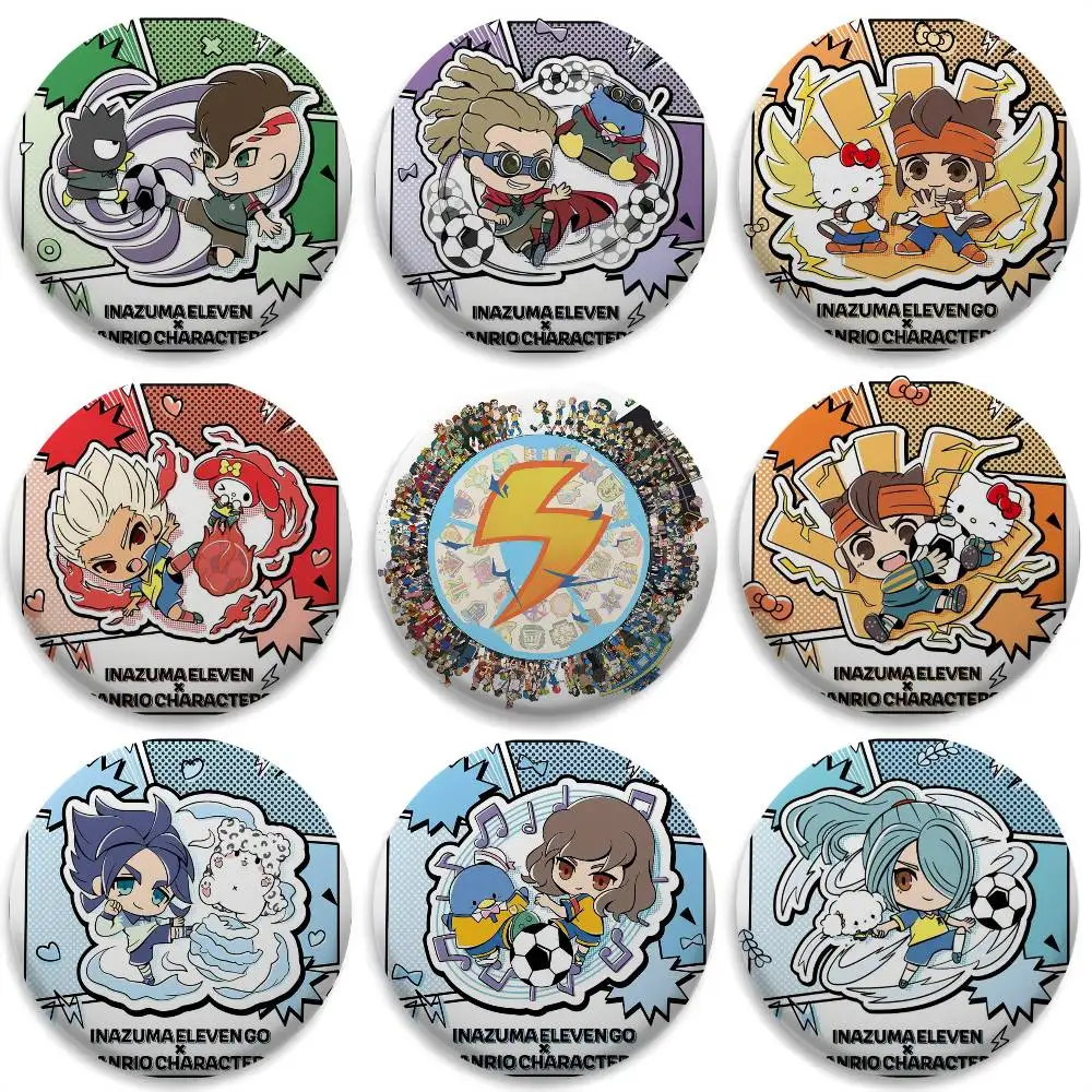 

I-InazumaS Eleven Kitty Cute Badges Round Exquisite Badge Brooches Creative Pins For Clothes Hat Backpack Gift Accessories