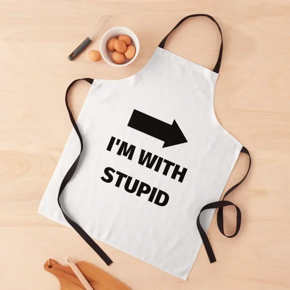 

I'm with stupid Apron waiter Waiter Uniforms Kids Manicurists Apron