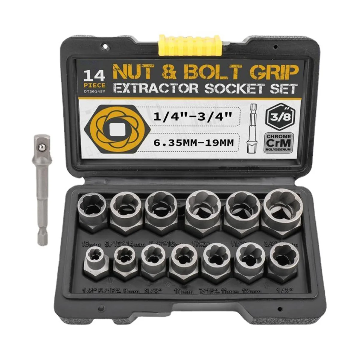 

14-Piece Pull-Out Sleeve Set Nut Extractor Damaged Incomplete Screw Nut Extractor