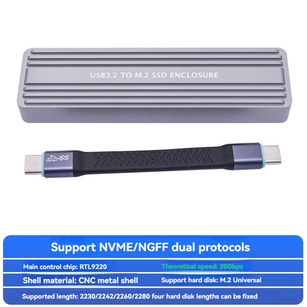 A97I-M.2 Nvme NGFF SSD Enclosure USB 3.2 GEN 2 To M.2 SSD 20Gbps Solid State Drive M.2 Case Box