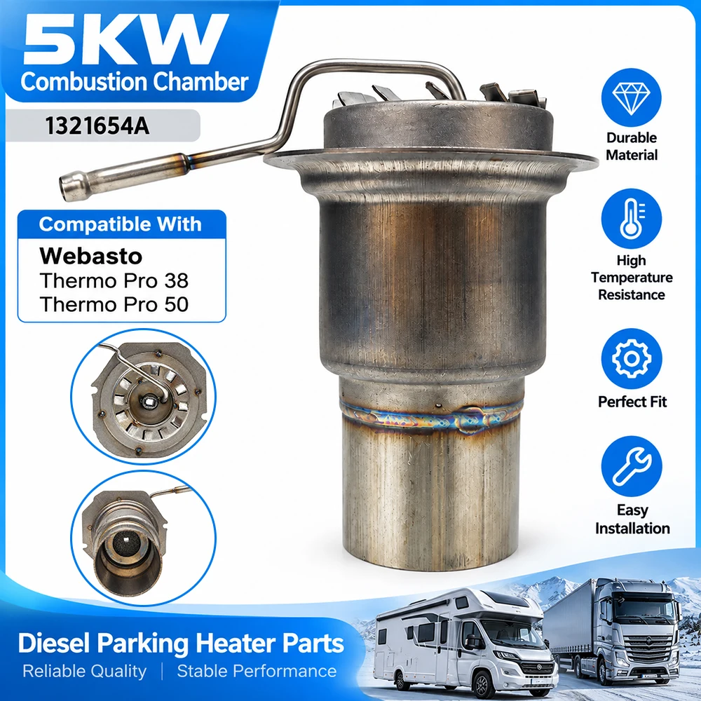 Camera di combustione per riscaldatore diesel da 5 kW, modello 1321654A, per riscaldatore da parcheggio Webasto Thermo Pro 38/50.