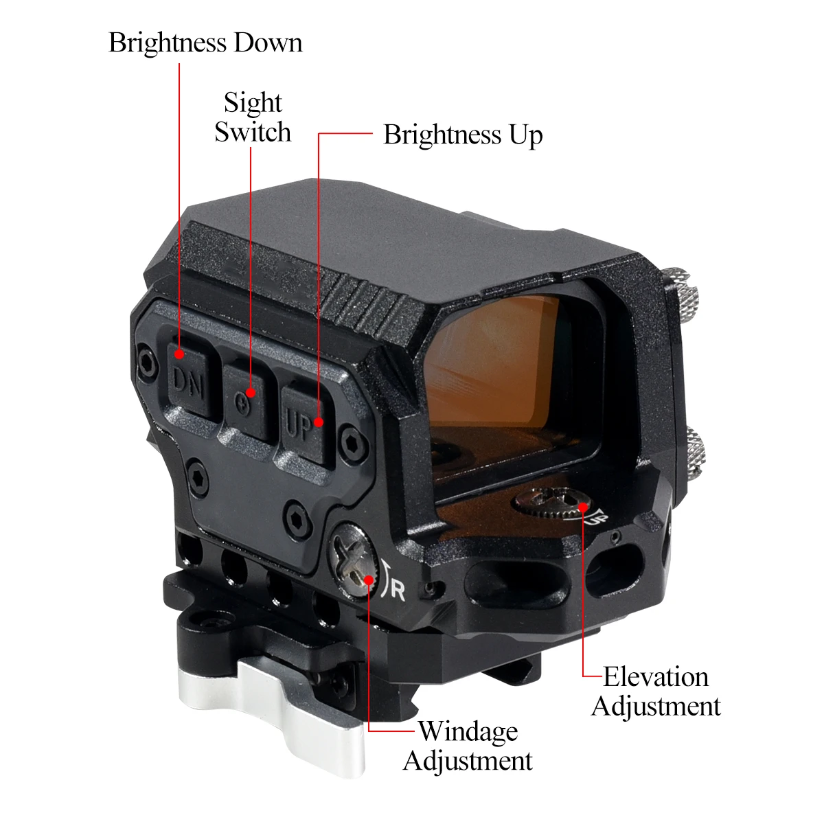 R1X Reflex Red Dot Sight 2 MOA Tactical with Q-D Mount Holographic Red Dot Optics Adjustable Scope 20mm Picatinny/Weaver Rail