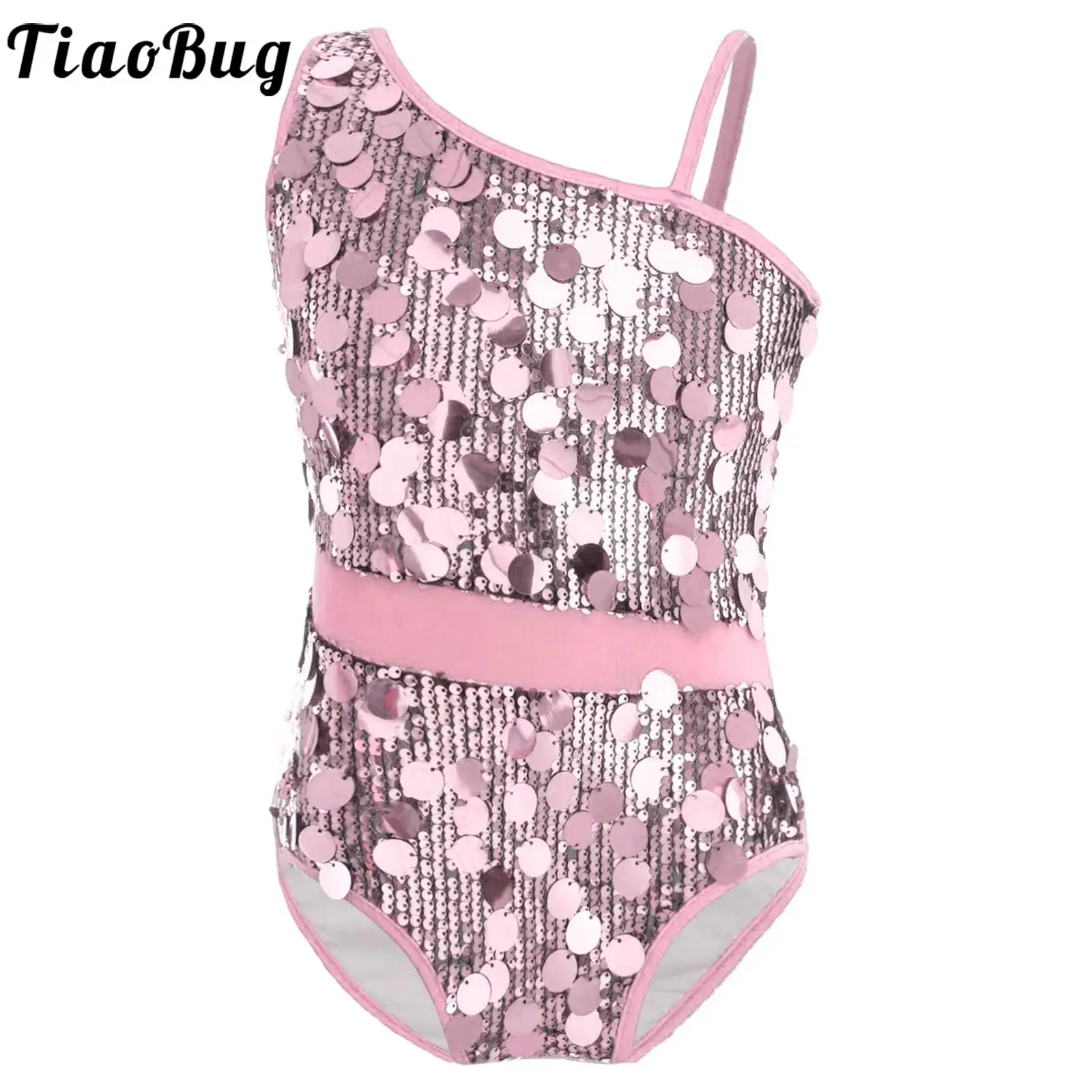 

Kids Girls Sparkly Sequins Rhythmic Gymnastics Ballet Jersey Figure Skating Dance Leotard Costume Unitards Bodysuit Jumpsuit