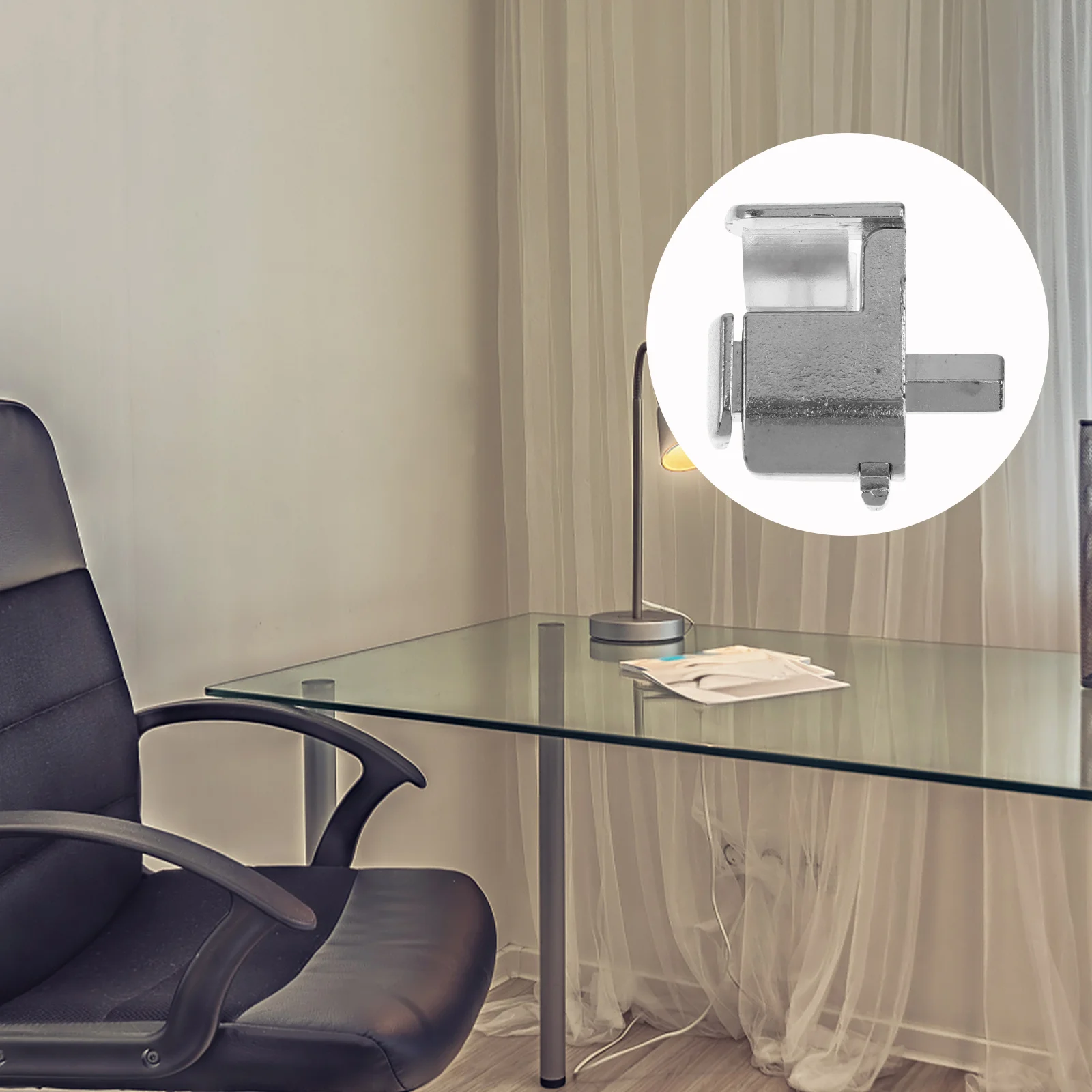 

4Pcs Glass Clamp Brackets Heavy Duty Zinc Alloy Shelf Supports for Glass Panels Strong Adjustable Board Fixing Clips