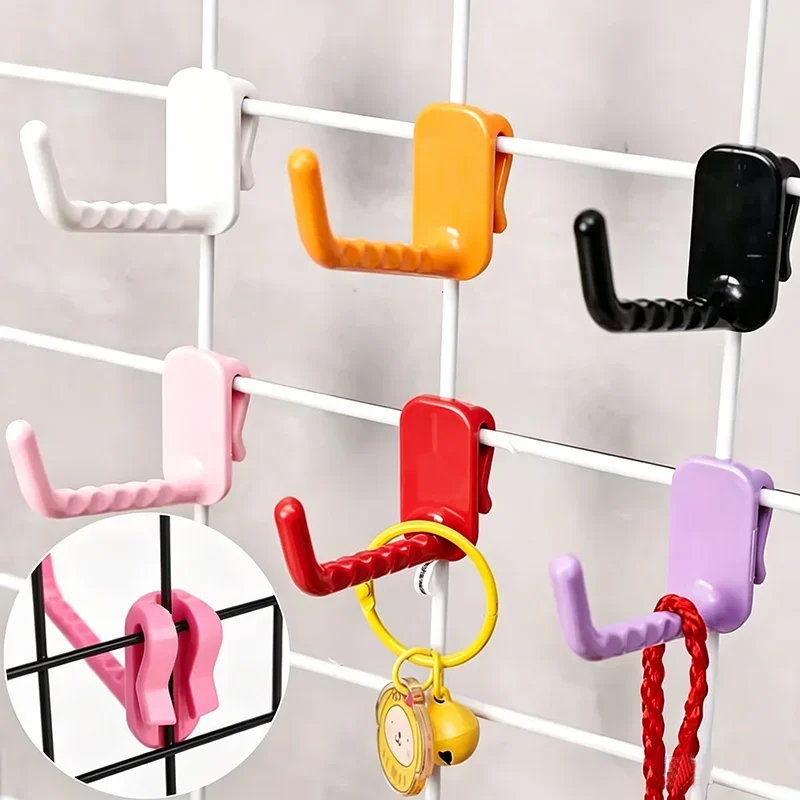 1/3/5pcs Home Color Mesh Panel Hook, Multi-purpose Display Shelf Storage Hook, Wall Mounted Home Key Hook