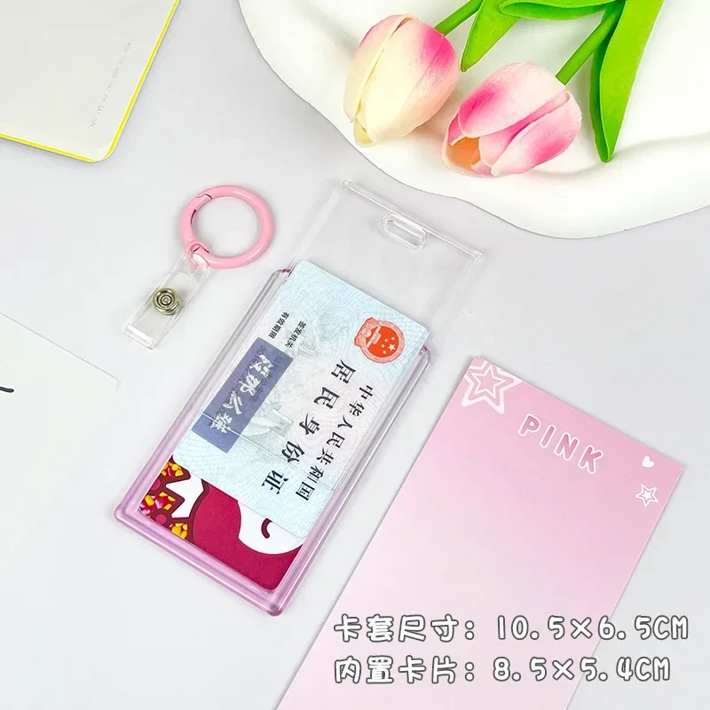 DIY Acrylic Kpop Photocard Holder Gradient Color Transparent 3 Inch Idol Card Holder Photo Sleeves Bus Card Student Card Case
