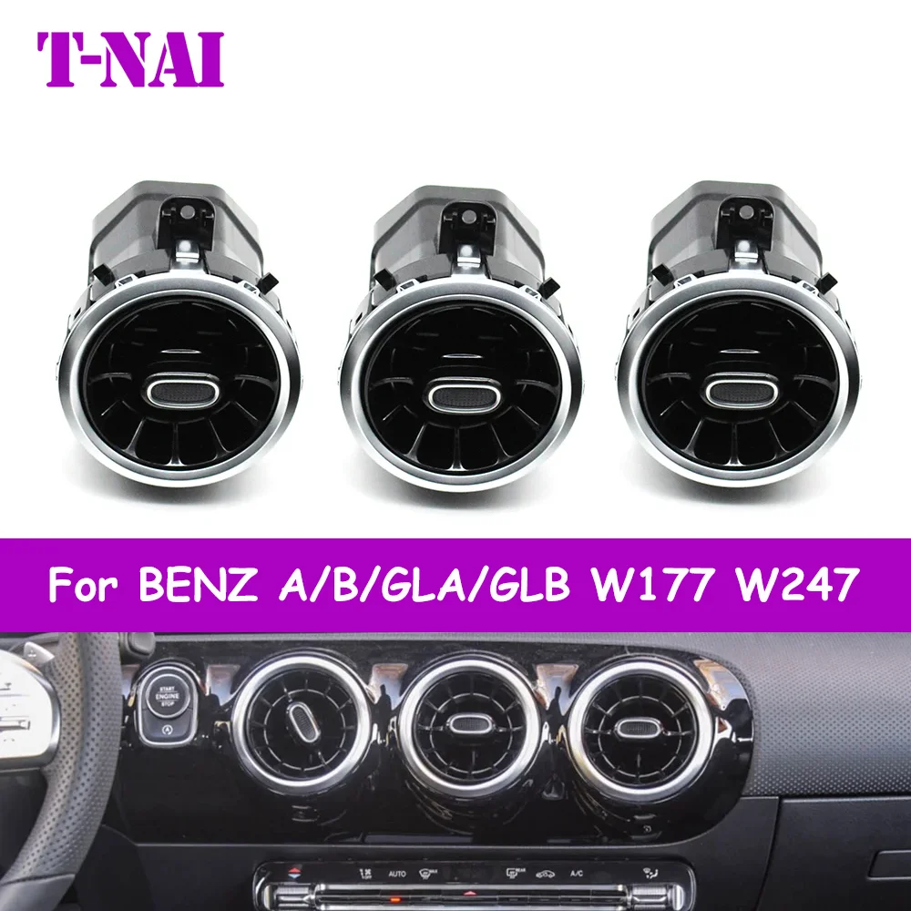 

Car Dashboard Central Air Conditioner AC Vent Grille Outlet Assembly For Mercedes Benz A B GLA GLB Class W177 W247 2019-2023