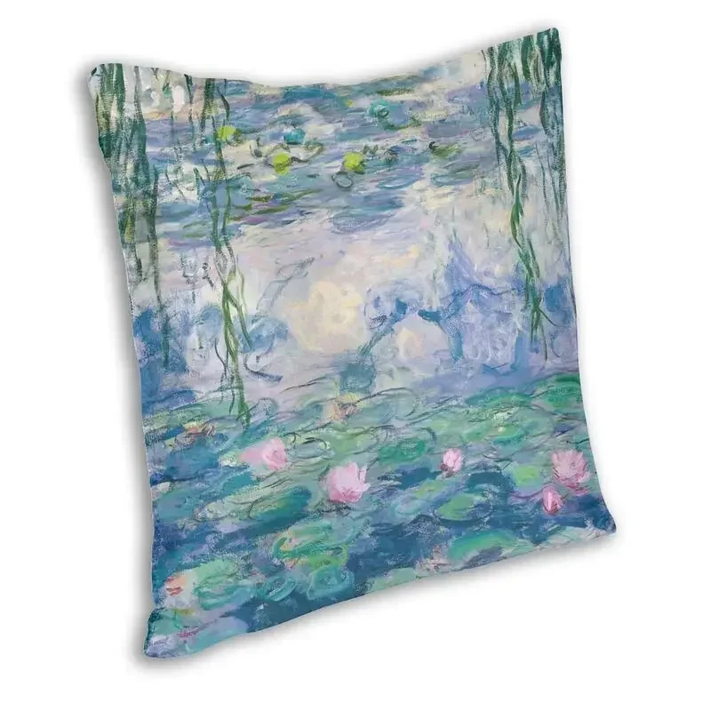 Water Lilies Claude Monet Fine Art Cushion Covers Sofa Decoration French Painter Art Square Throw Pillow Case 45x45 Pillowcase