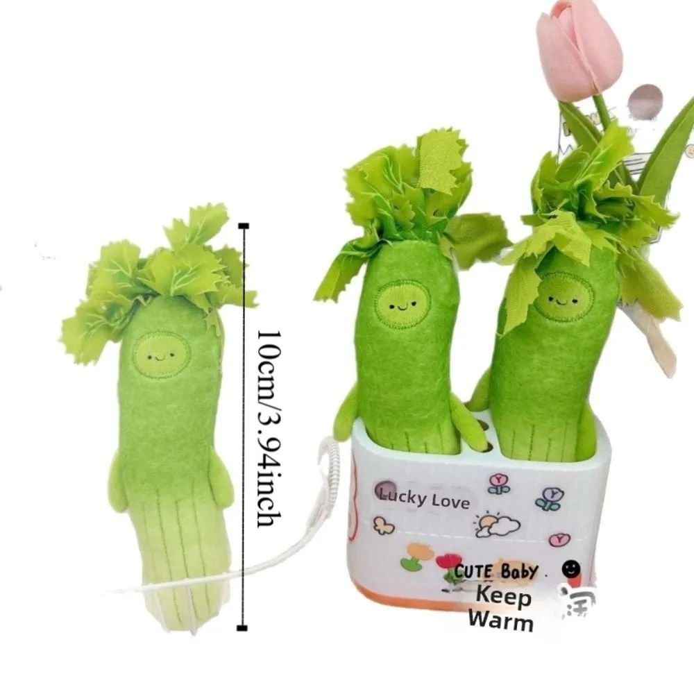 Cute Design Cartoon Celery Plush Keychain Plush Material Handmade Backpack Decorative Pendant Decorative Style Soft