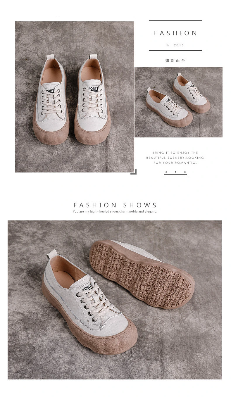 Neue bequeme Schuhe aus echtem Rindsleder, Damen-Freizeitsneaker, farblich abgesetzte Schnürschuhe, Damen-Mokassins, Outdoor-Wanderschuhe, Größe 42 – Detail 17