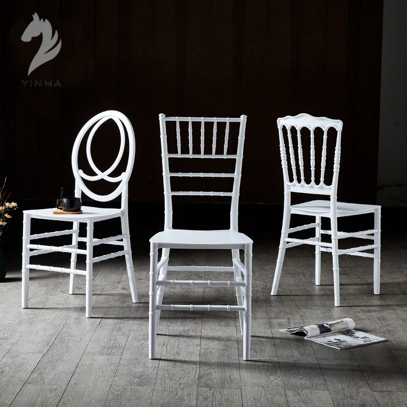 

Simple modern pp white plastic wedding furniture bamboo chair outdoor activity chair custom color 50 pieces minimum order